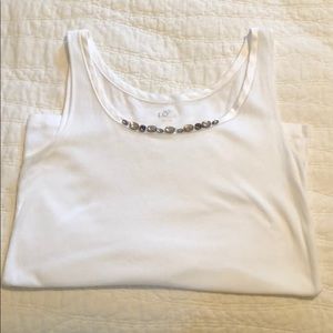 Loft tank top with jeweled neckline Large
